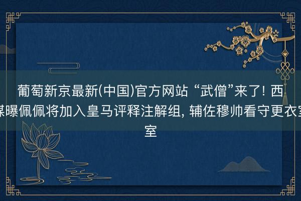 葡萄新京最新(中国)官方网站 “武僧”来了! 西媒曝佩佩将加入皇马评释注解组， 辅佐穆帅看守更衣室