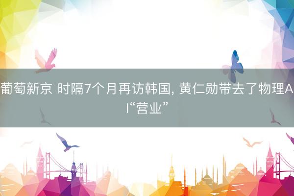 葡萄新京 时隔7个月再访韩国， 黄仁勋带去了物理AI“营业”