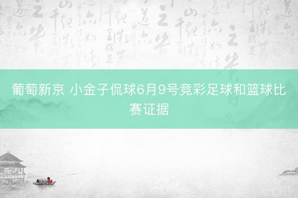 葡萄新京 小金子侃球6月9号竞彩足球和篮球比赛证据