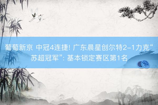 葡萄新京 中冠4连捷! 广东晨星创尔特2-1力克“苏超冠军”: 基本锁定赛区第1名
