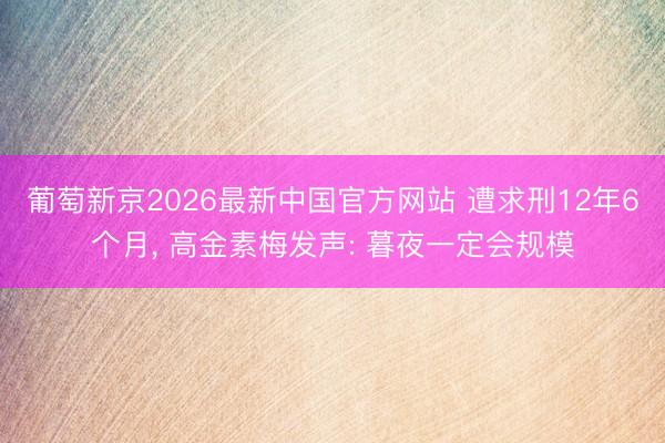 葡萄新京2026最新中国官方网站 遭求刑12年6个月， 高金素梅发声: 暮夜一定会规模