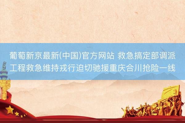 葡萄新京最新(中国)官方网站 救急搞定部调派工程救急维持戎行迫切驰援重庆合川抢险一线