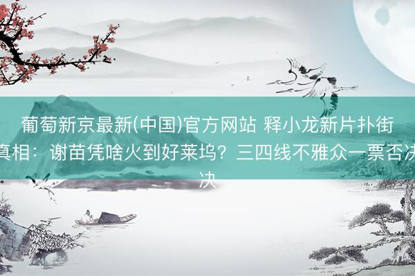 葡萄新京最新(中国)官方网站 释小龙新片扑街真相：谢苗凭啥火到好莱坞？三四线不雅众一票否决