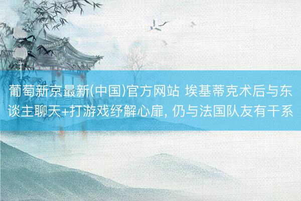 葡萄新京最新(中国)官方网站 埃基蒂克术后与东谈主聊天+打游戏纾解心扉, 仍与法国队友有干系