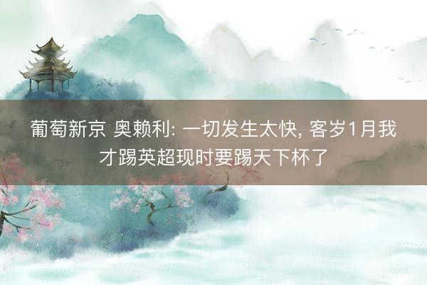 葡萄新京 奥赖利: 一切发生太快， 客岁1月我才踢英超现时要踢天下杯了