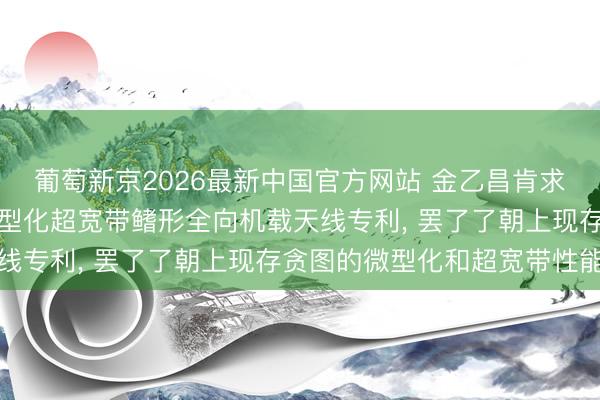 葡萄新京2026最新中国官方网站 金乙昌肯求基于背侧电阻加载的微型化超宽带鳍形全向机载天线专利， 罢了了朝上现存贪图的微型化和超宽带性能