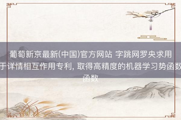 葡萄新京最新(中国)官方网站 字跳网罗央求用于详情相互作用专利， 取得高精度的机器学习势函数